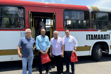 Foto - Cerimônia marca a retomada do transporte coletivo intermunicipal em Taiúva
