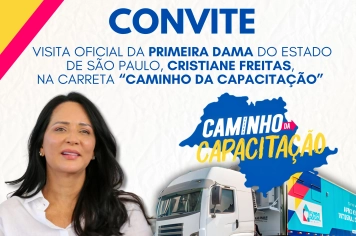 Primeira-dama do Estado, Cristiane Freitas, visita Taiúva no dia 4 de março