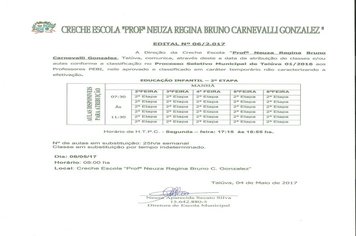 Edital 06/2017 creche escola \