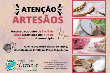 Cadastro para a Feira de Artesanato de Taiúva está aberto