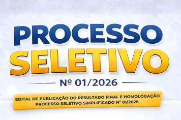 Resultado final e homologação do Processo Seletivo Simplificado nº 01/2026 são publicados