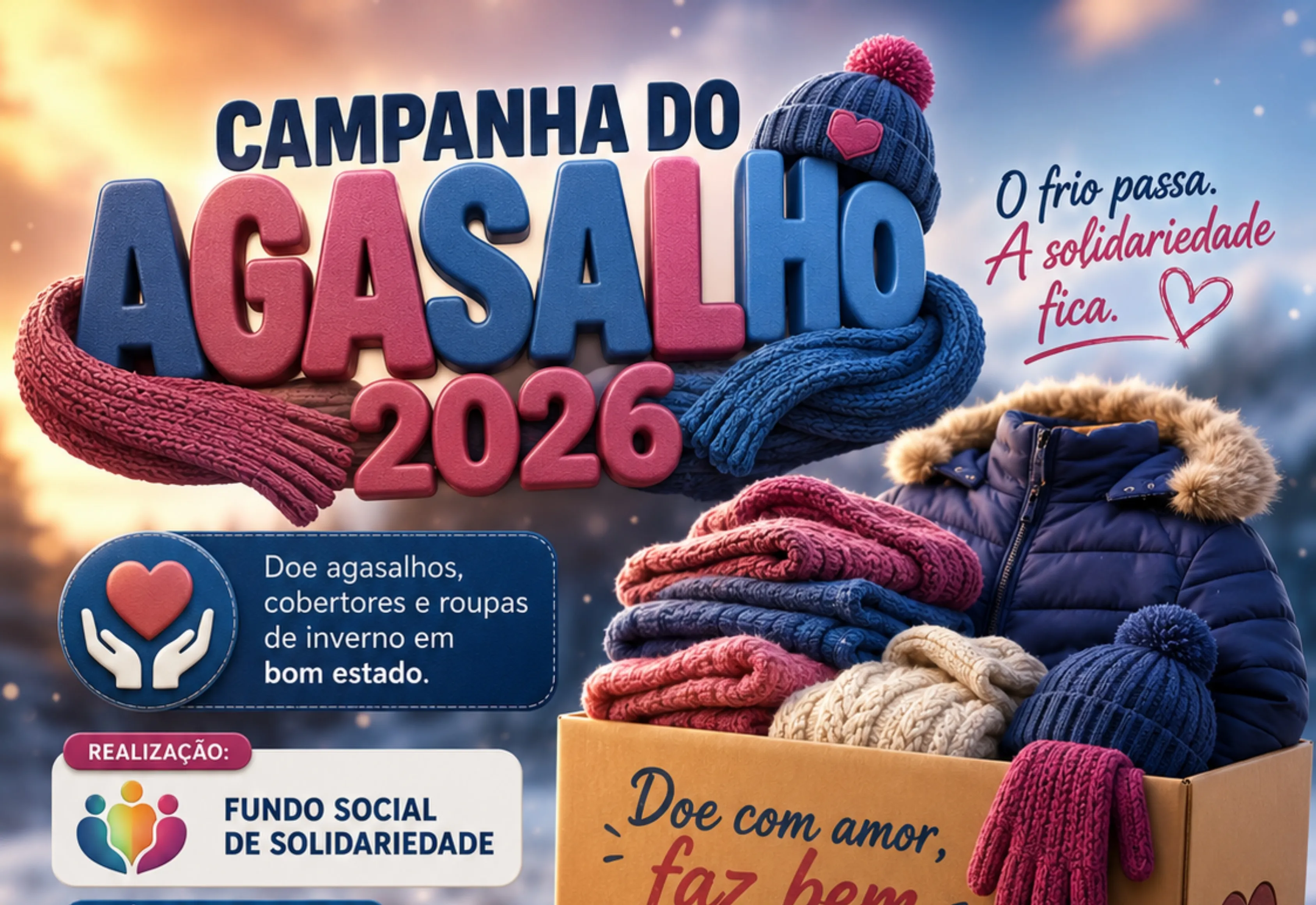 Campanha do Agasalho 2026 começa nesta quarta-feira em Taiúva
