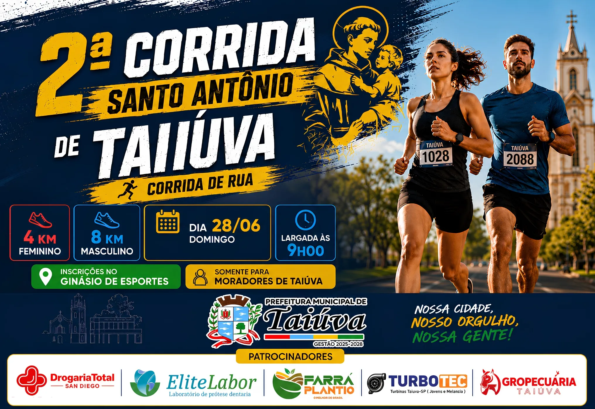 2ª Corrida Santo Antônio de Taiúva acontece no dia 28 de junho