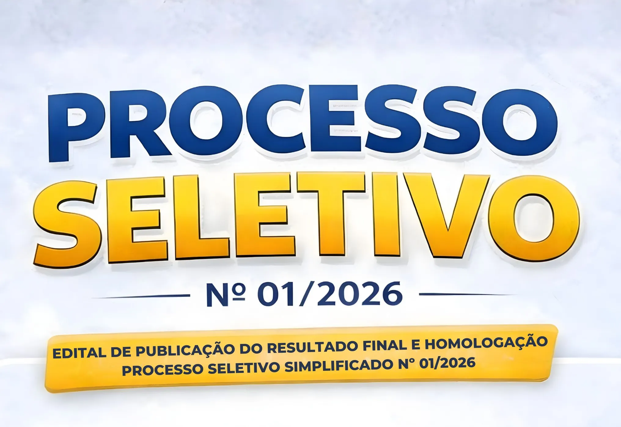 Resultado final e homologação do Processo Seletivo Simplificado nº 01/2026 são publicados